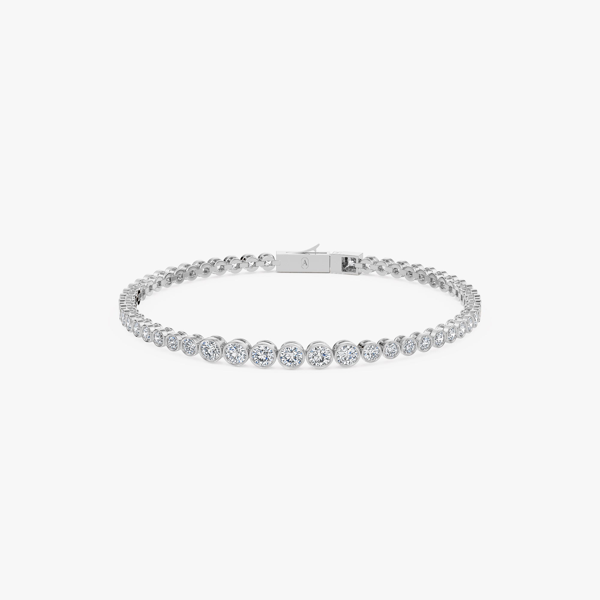 Graduated Bezel Diamond Tennis Bracelet