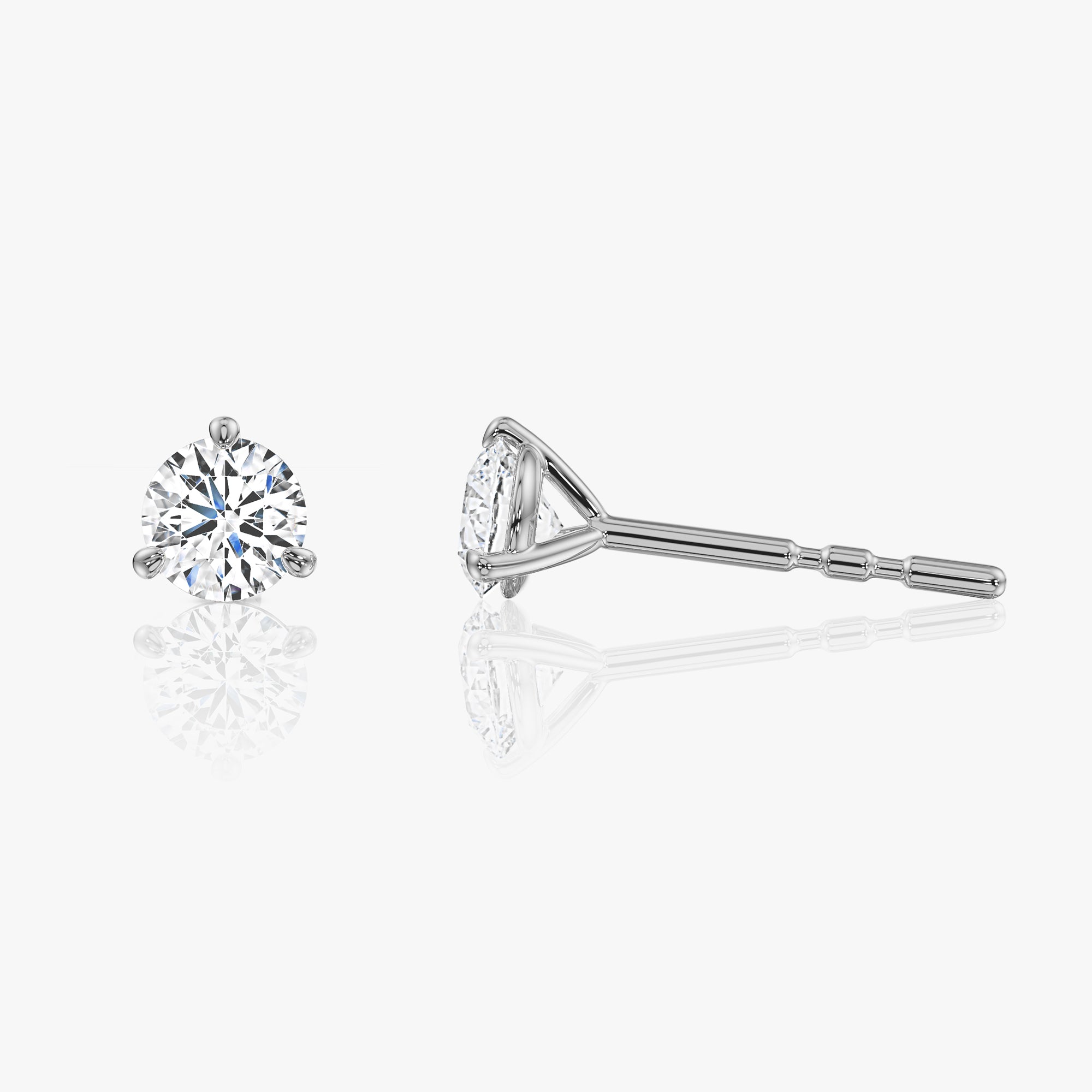 Petite Round Solitaire Diamond Studs