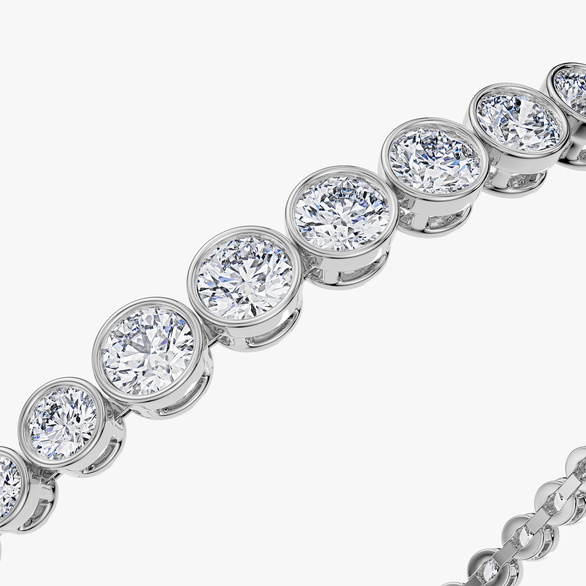 Graduated Bezel Diamond Tennis Bracelet