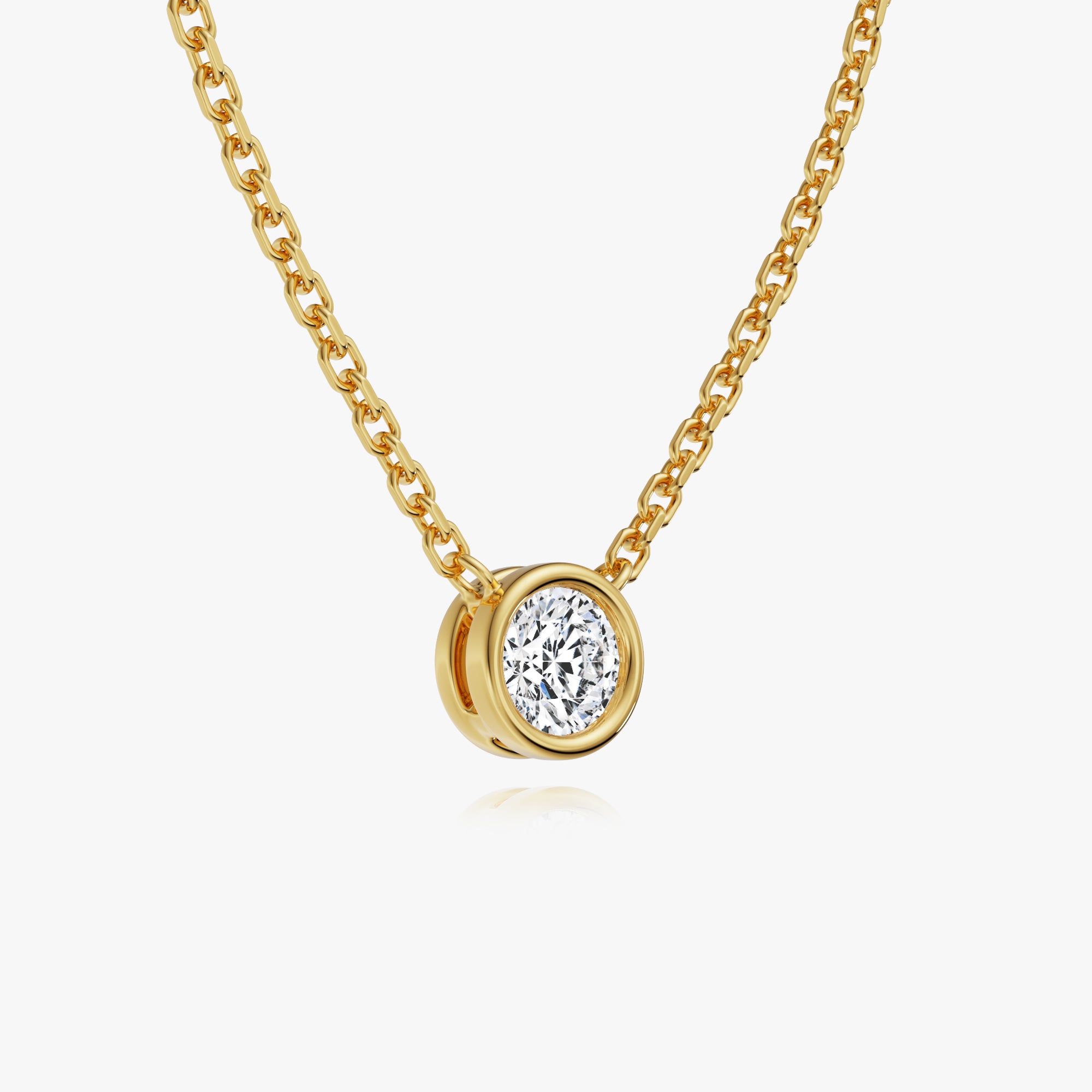 Round Brilliant Bezel Set Diamond Necklace