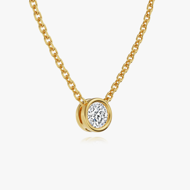 Round Brilliant Bezel Set Diamond Necklace