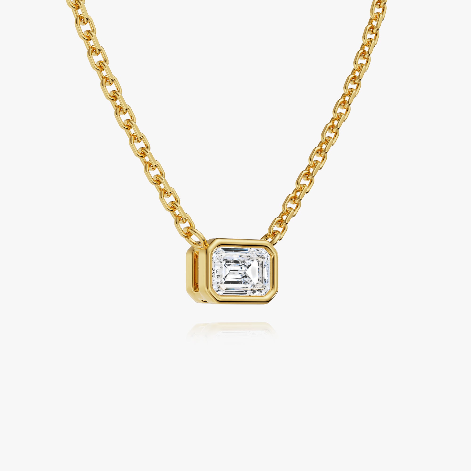 Mixed Shapes Bezel Set Diamond Necklace