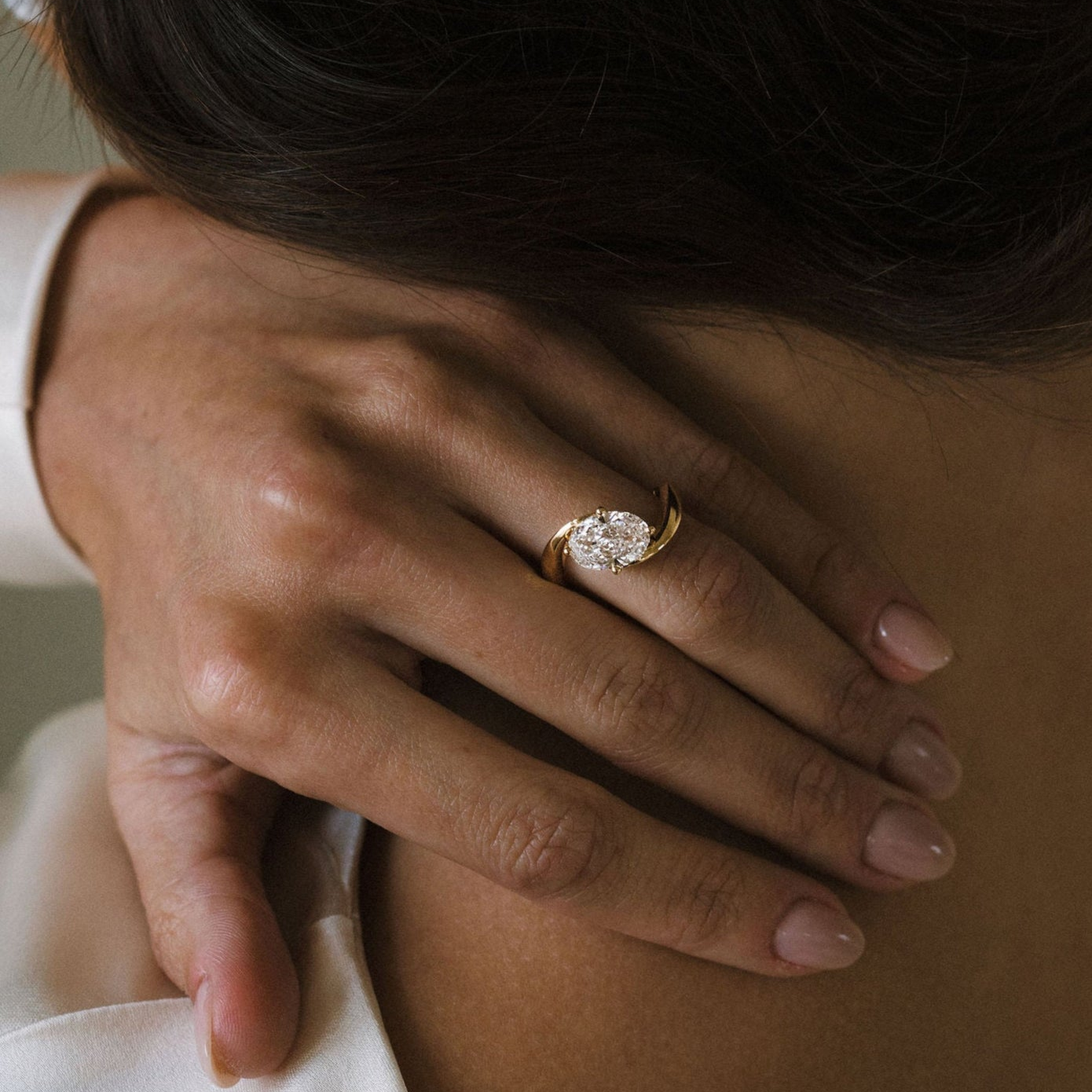 Cascade Oval Engagement Ring