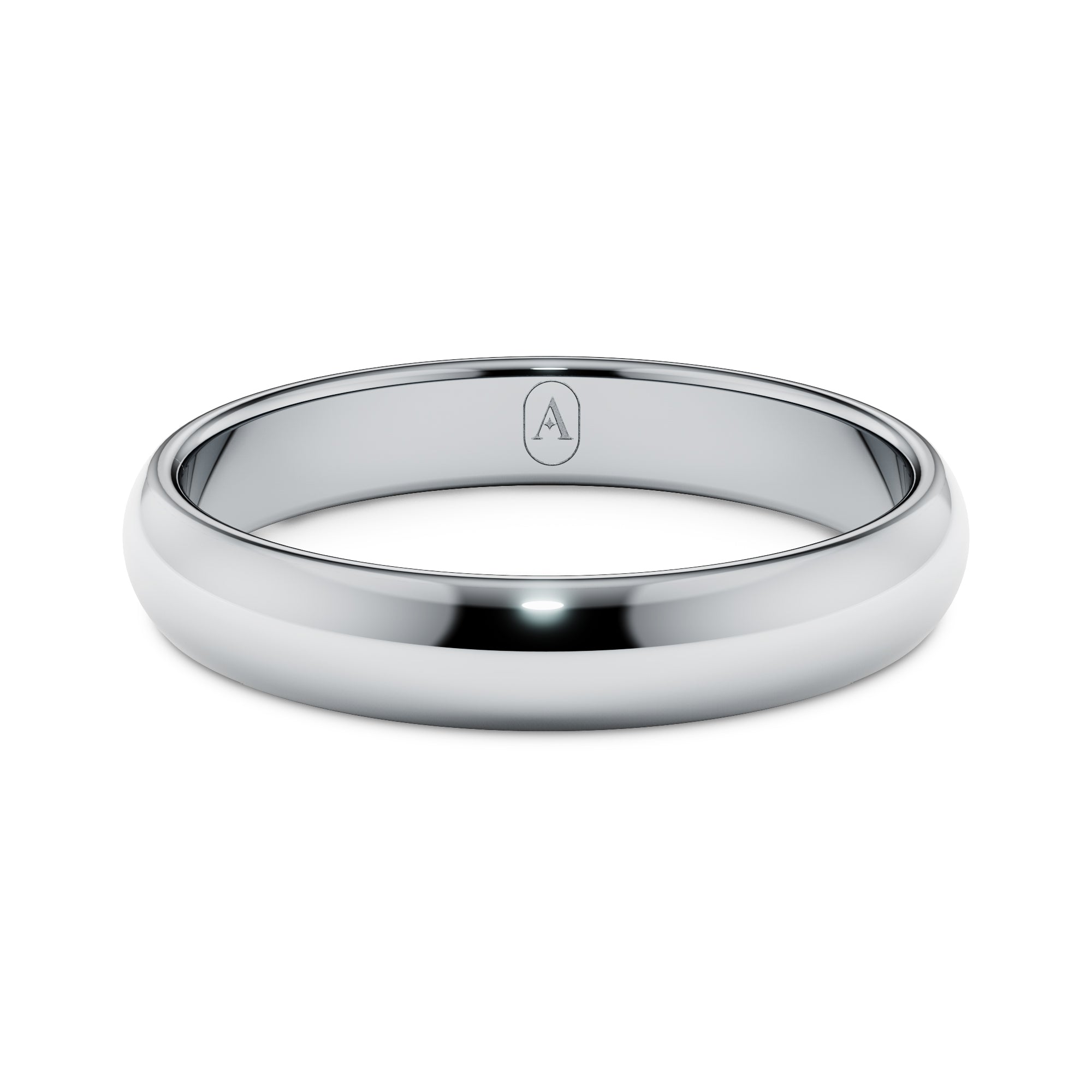 Classic Oval Men's Wedding Band - High Polish Finish