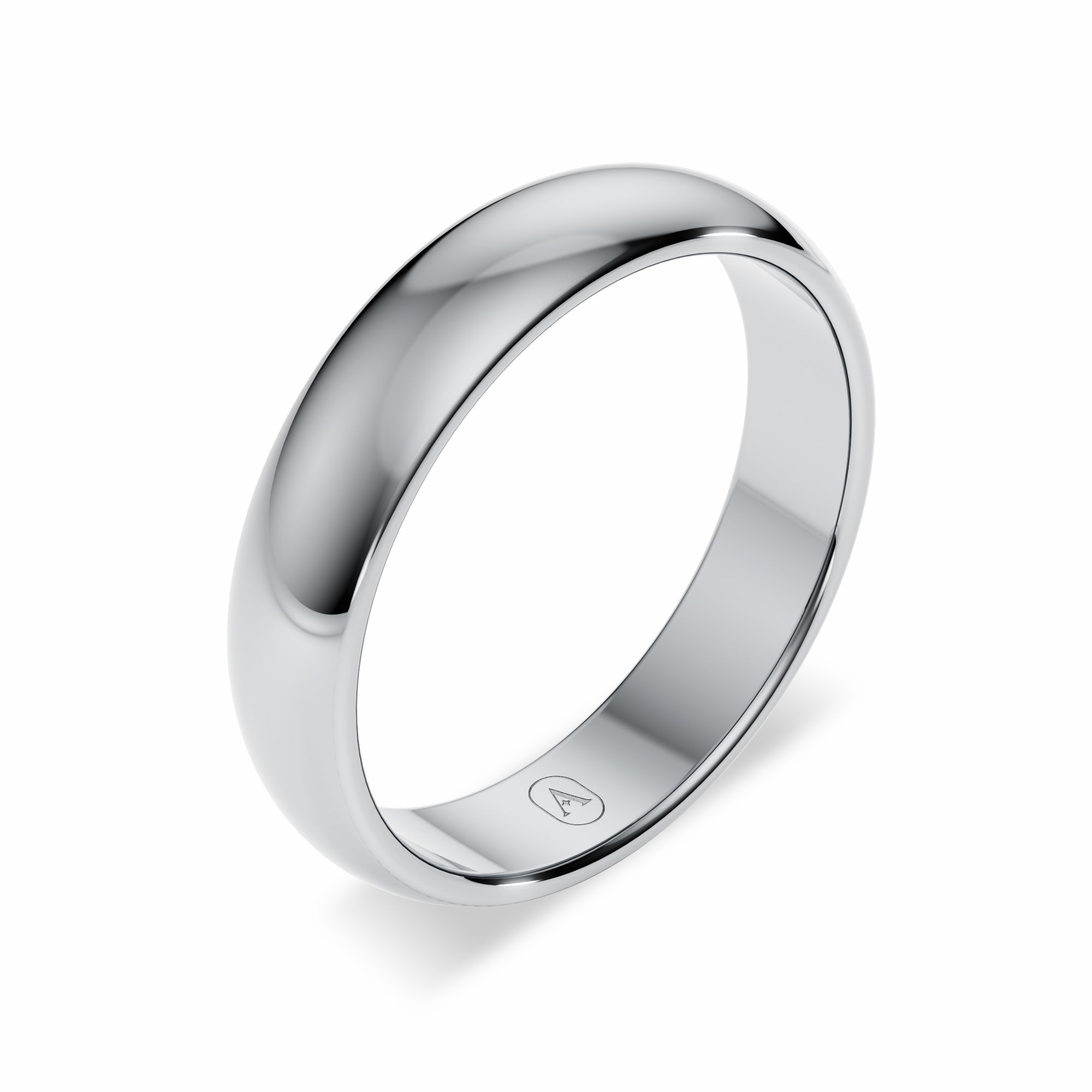 Classic Oval Men's Wedding Band - High Polish Finish
