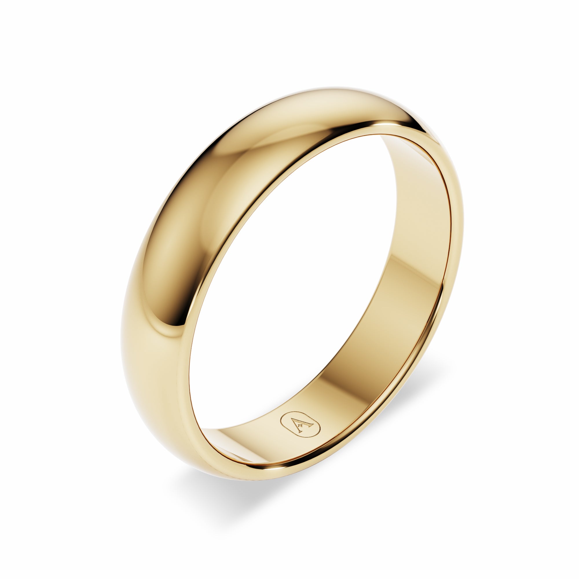 Classic Oval Men's Wedding Band - High Polish Finish