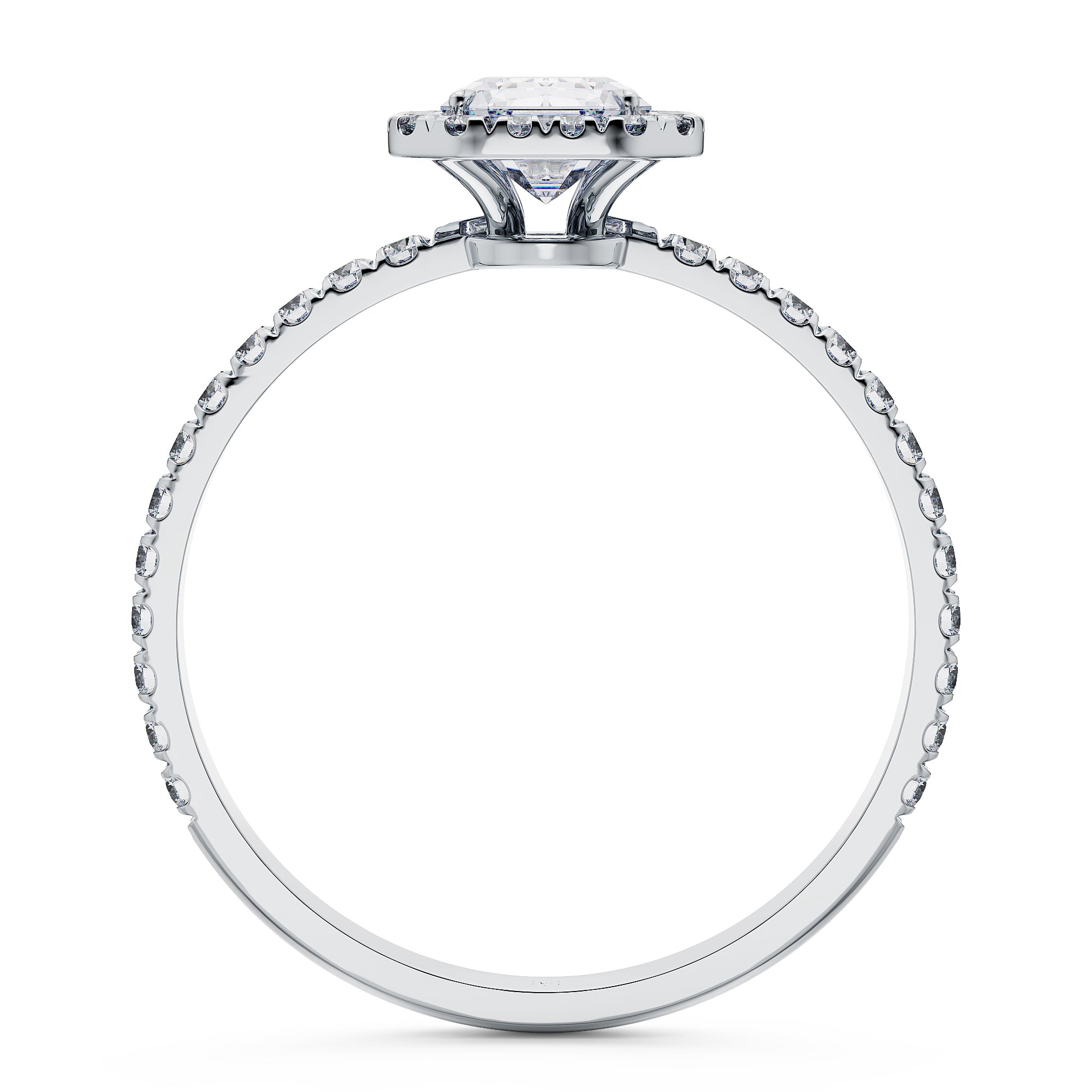 Thea Emerald Halo Engagement Ring