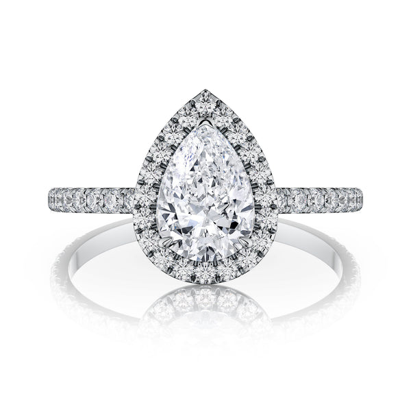 Thea Pear Halo Engagement Ring