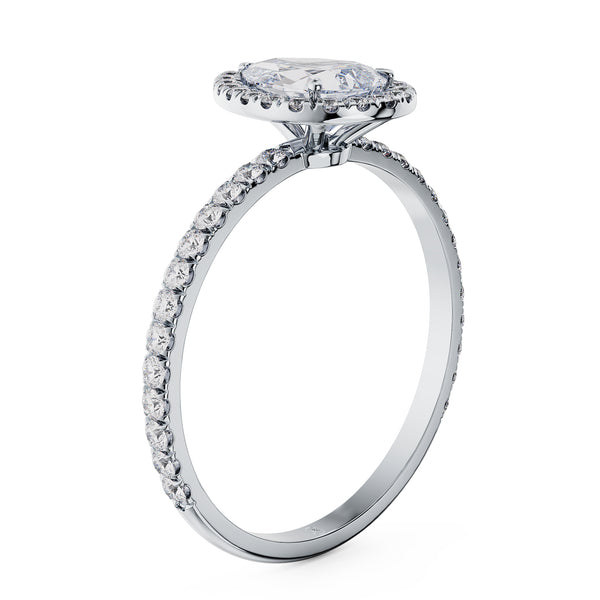 Thea Pear Halo Engagement Ring
