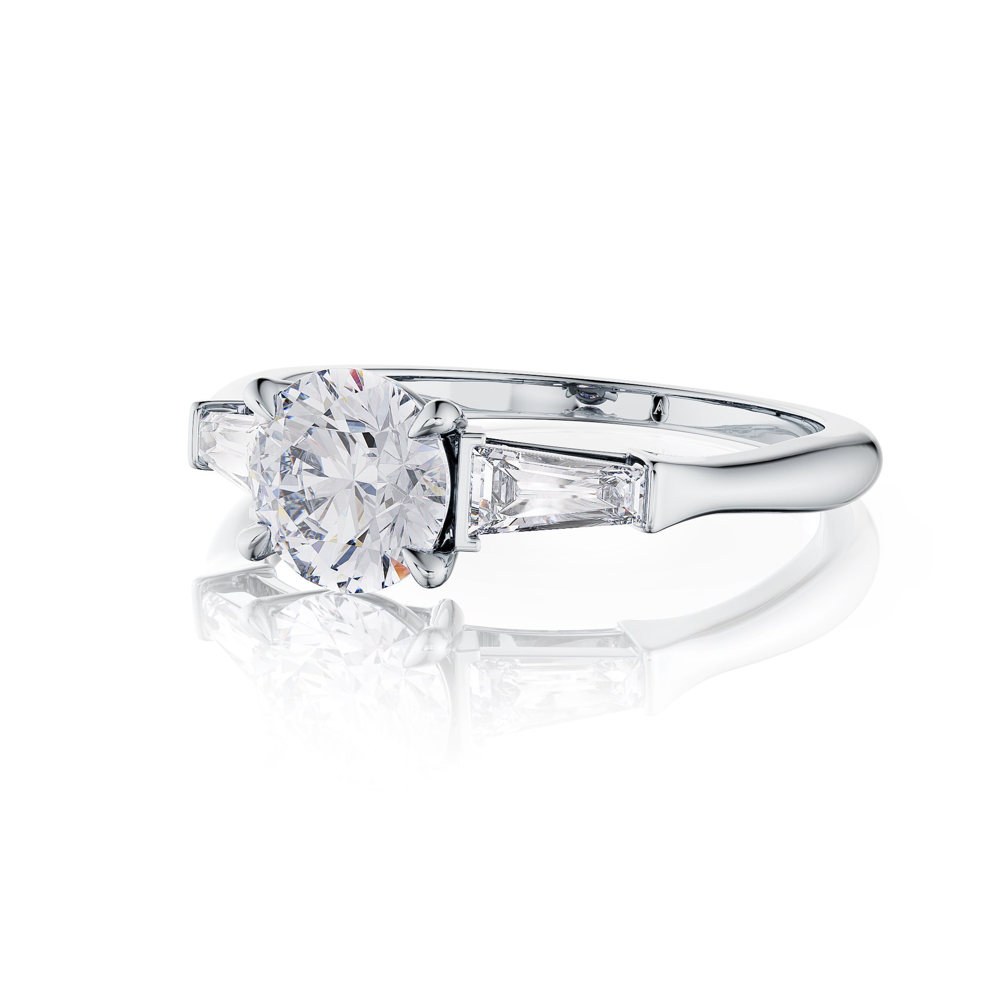 Riviera Round Brilliant Three Stones Engagement Ring