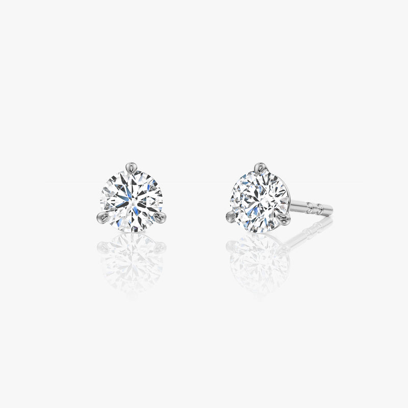 Petite Round Solitaire Diamond Studs