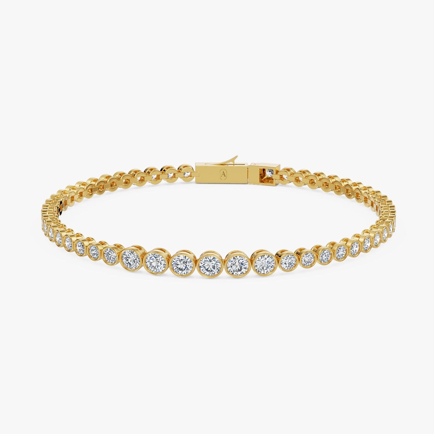 Graduated Bezel Diamond Tennis Bracelet