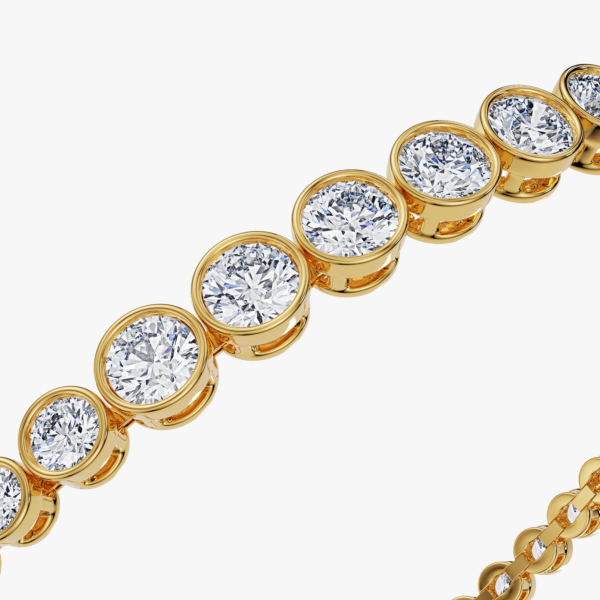 Graduated Bezel Diamond Tennis Bracelet