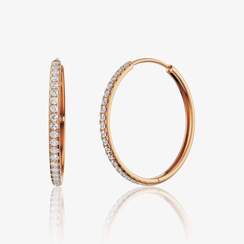 Pavé Diamond Hoops