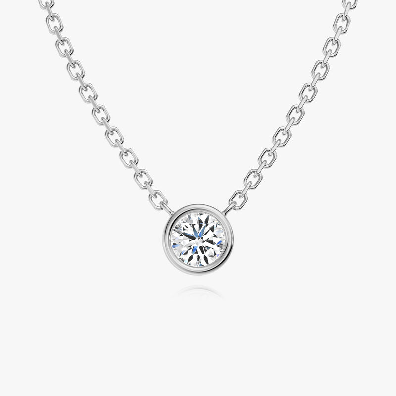 Round Brilliant Bezel Set Diamond Necklace