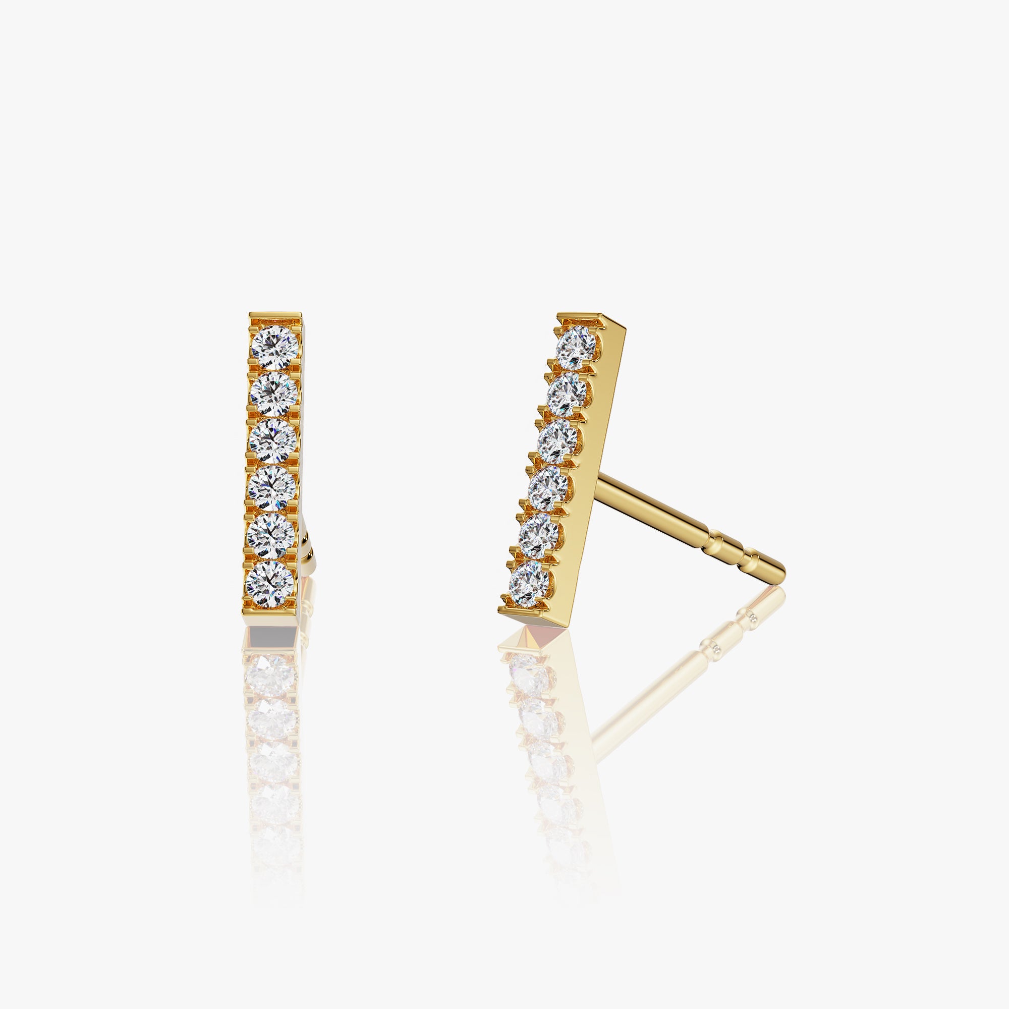 Pavé Diamond Bar Studs