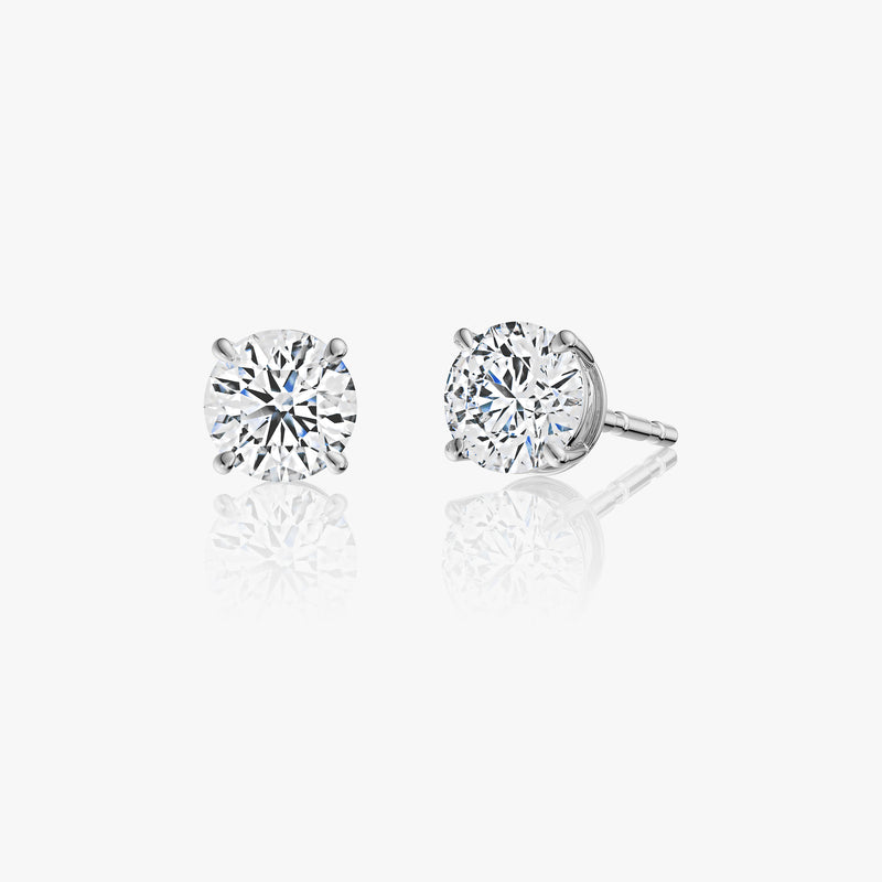 Classic Round Solitaire Diamond Studs