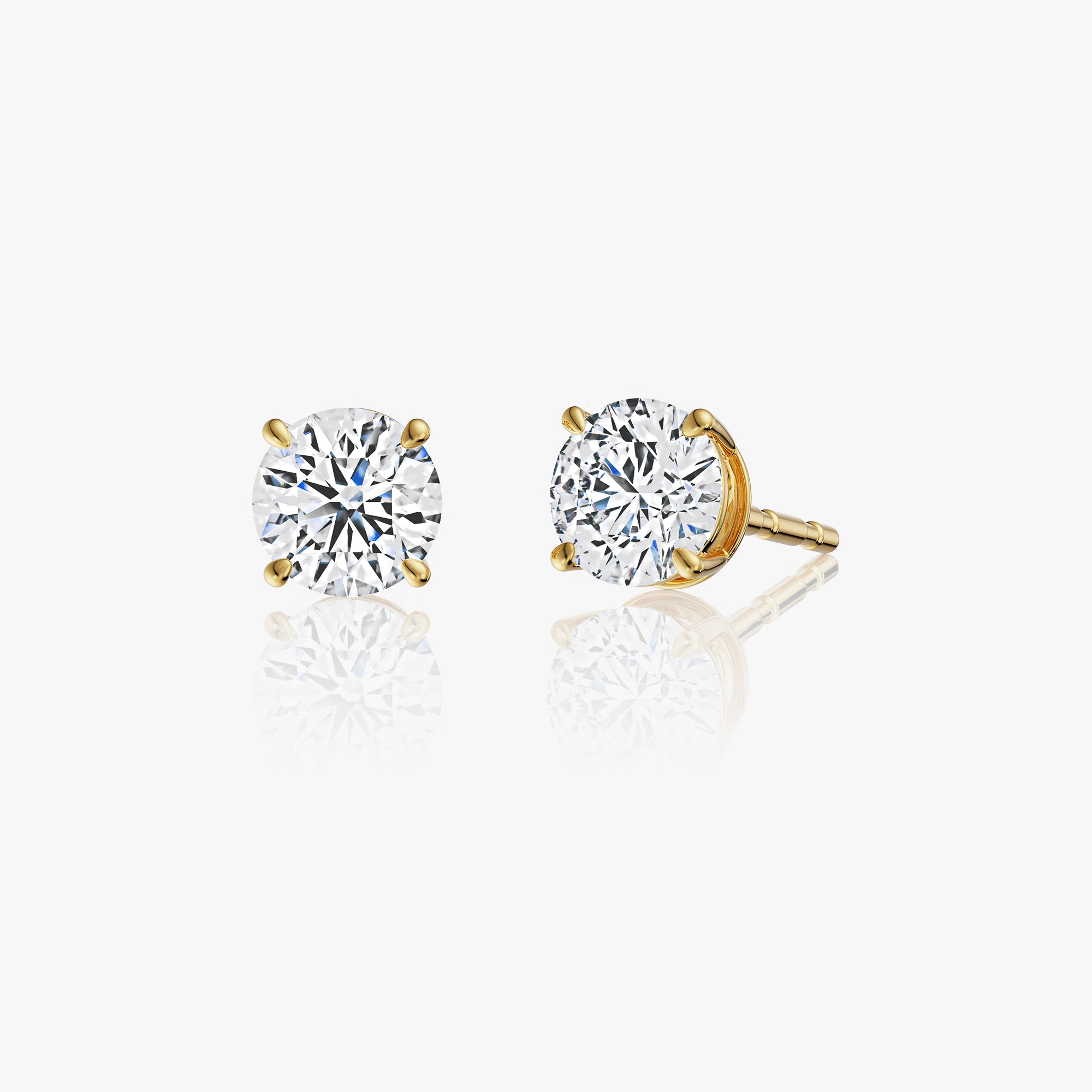 Classic Round Solitaire Diamond Studs