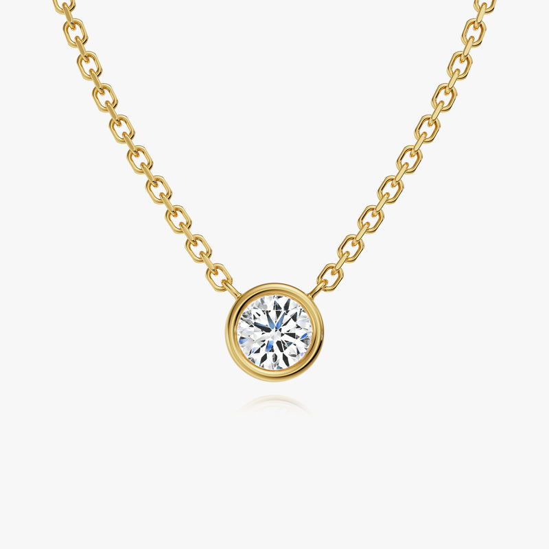 Round Brilliant Bezel Set Diamond Necklace