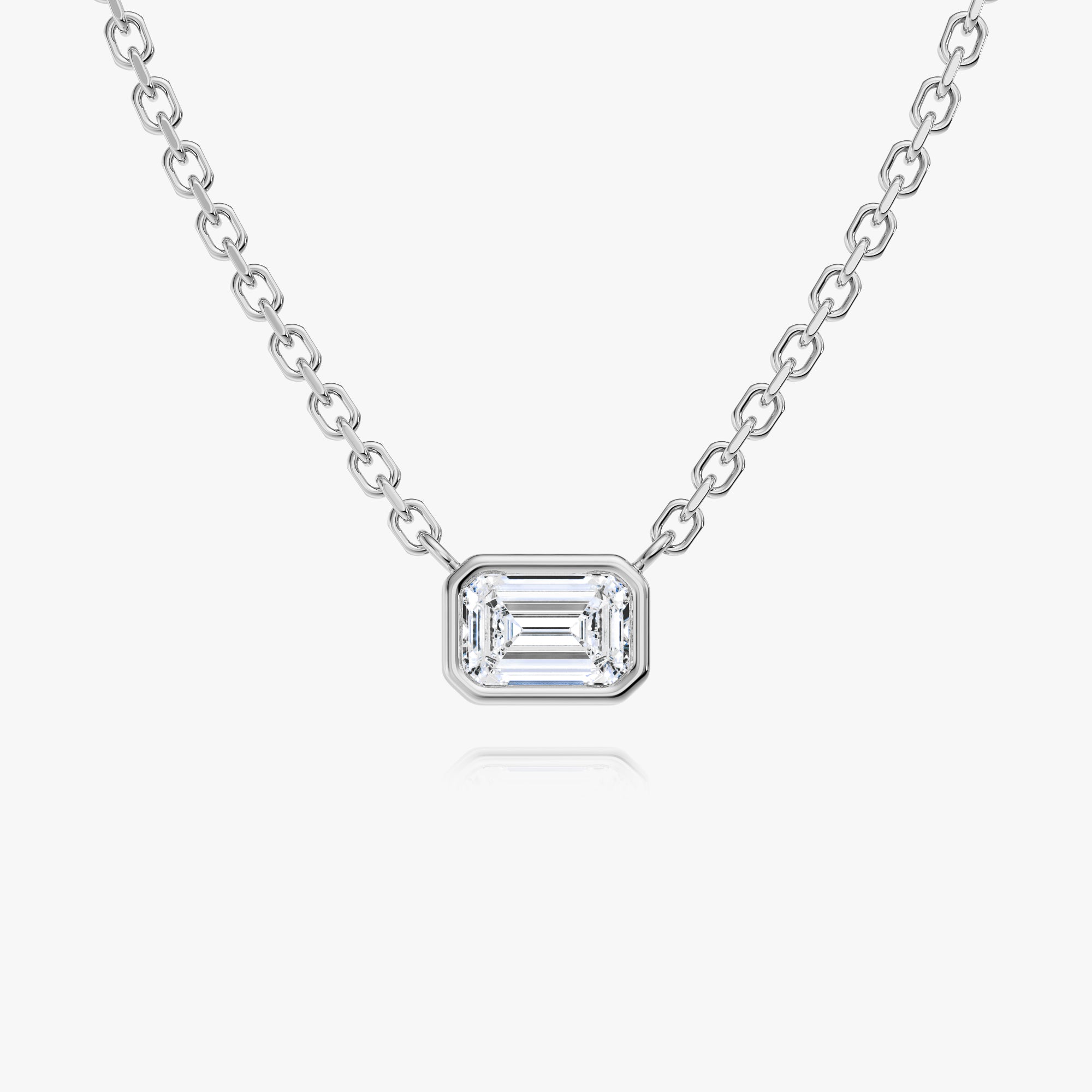 Mixed Shapes Bezel Set Diamond Necklace