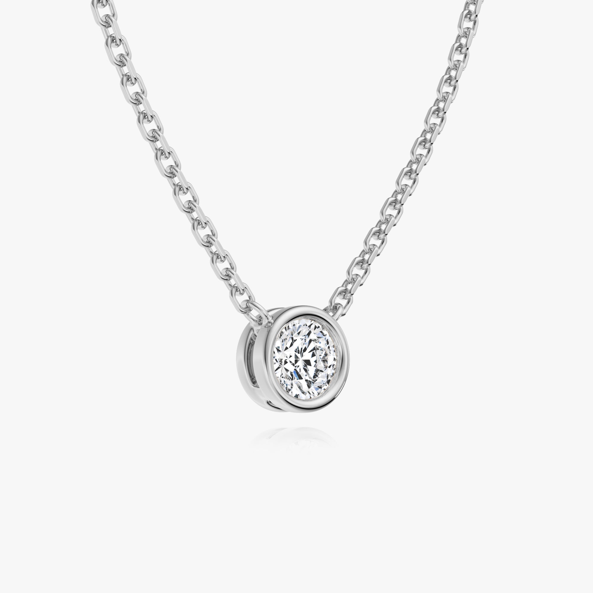 Round Brilliant Bezel Set Diamond Necklace