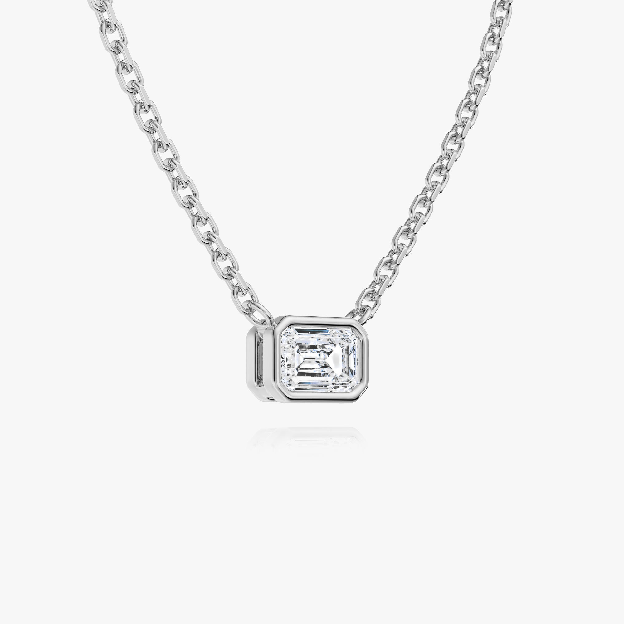 Mixed Shapes Bezel Set Diamond Necklace
