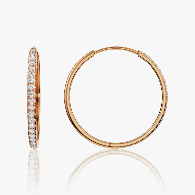 Pavé Diamond Hoops