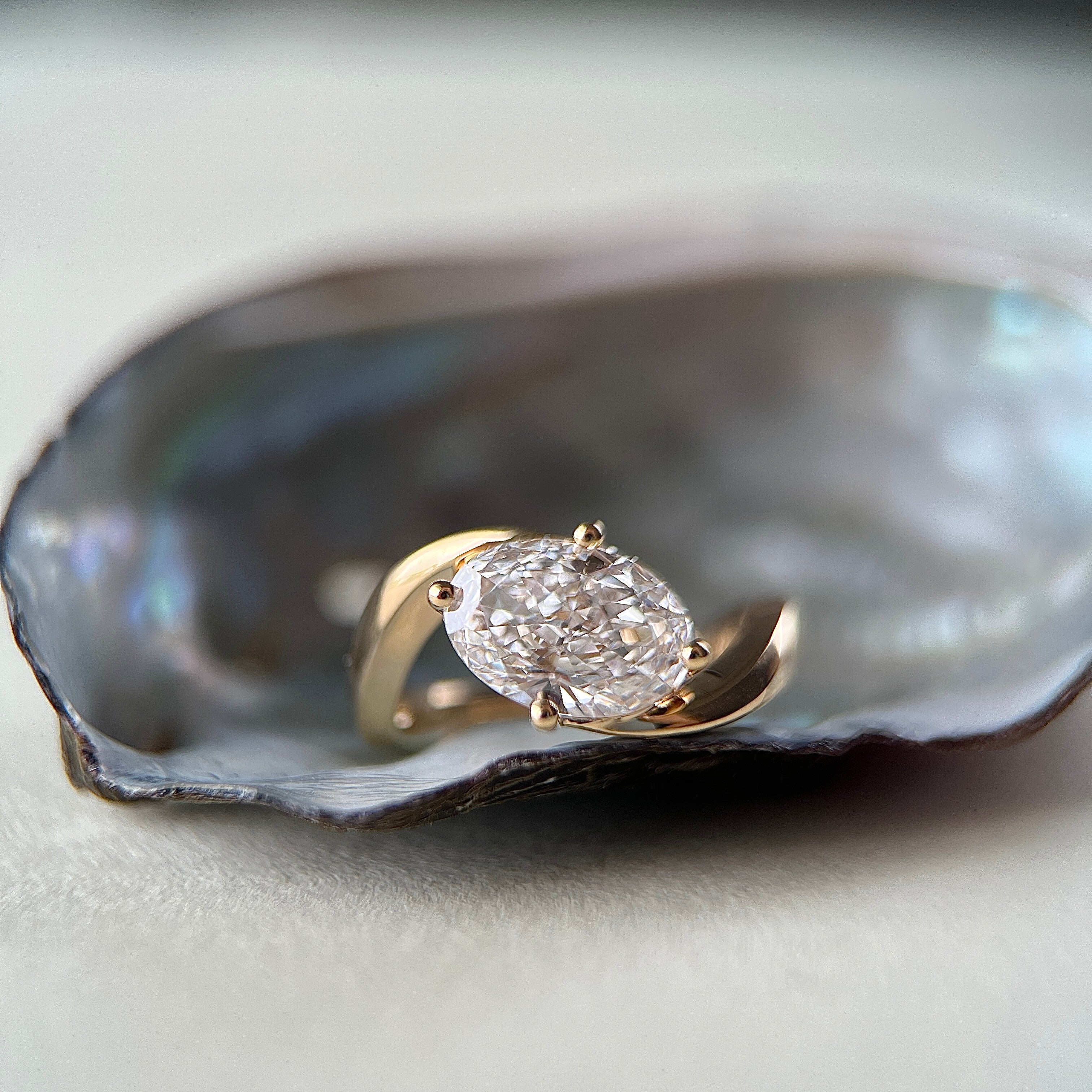 Cascade Oval Engagement Ring