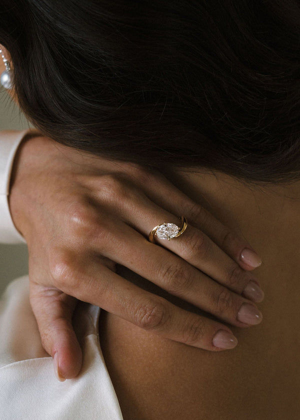 Cascade Oval Engagement Ring