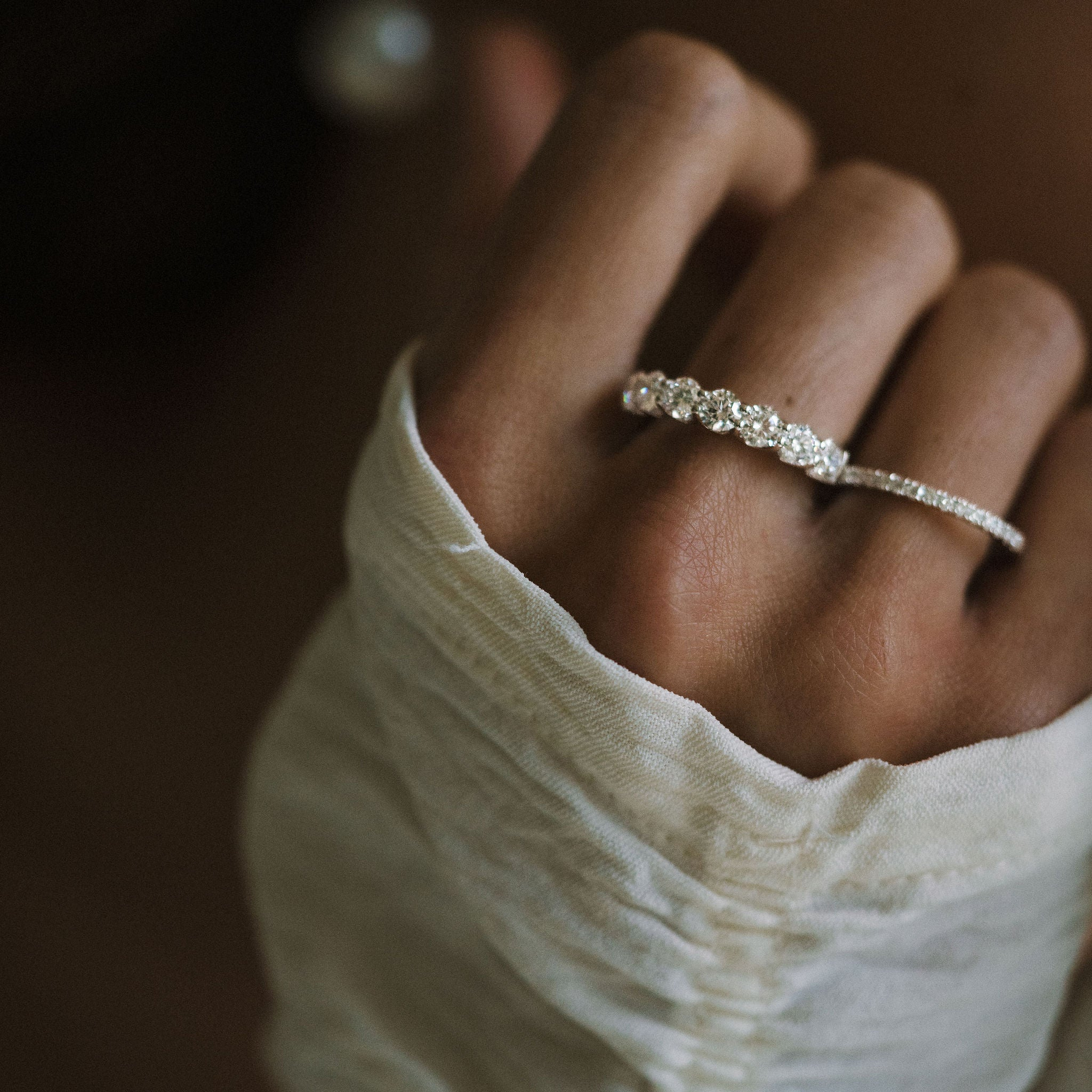 Micro Pavé Diamond Half Eternity Band