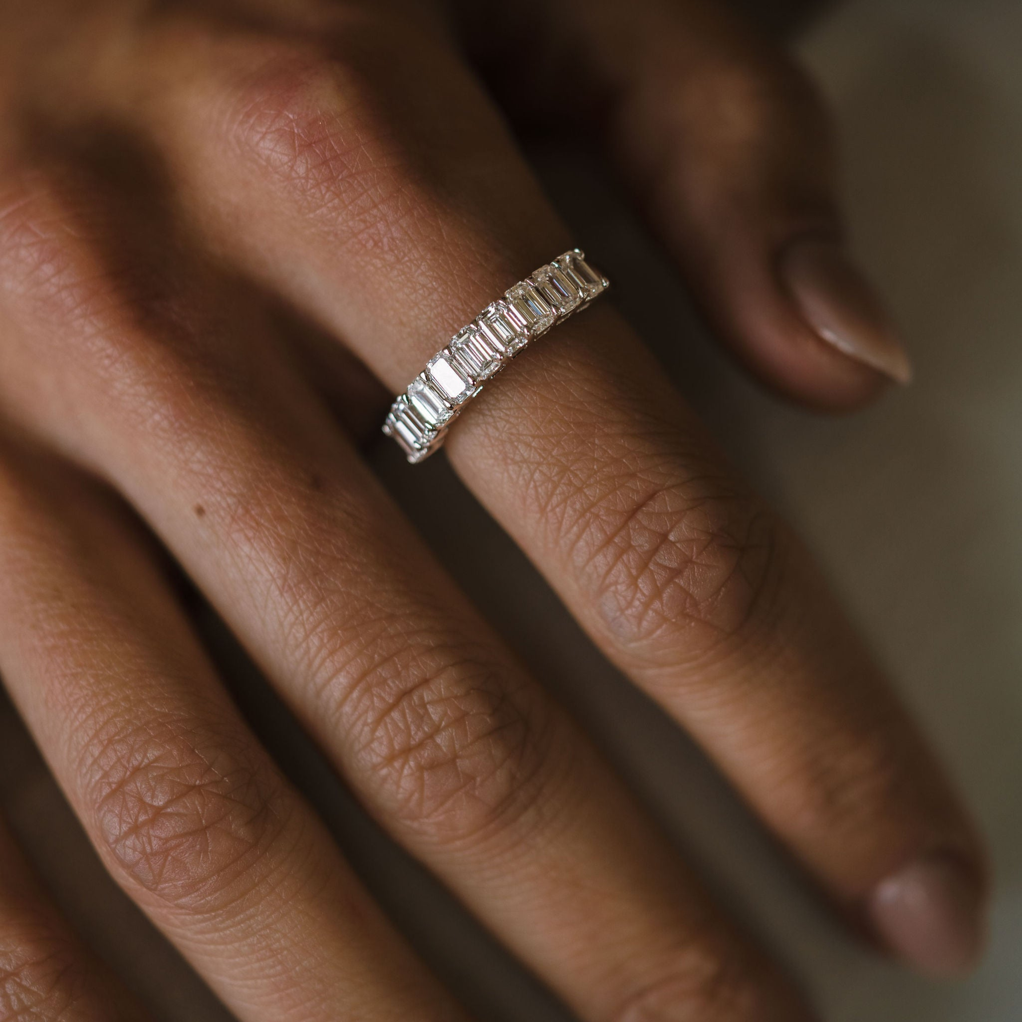 Emerald Diamond Eternity Band