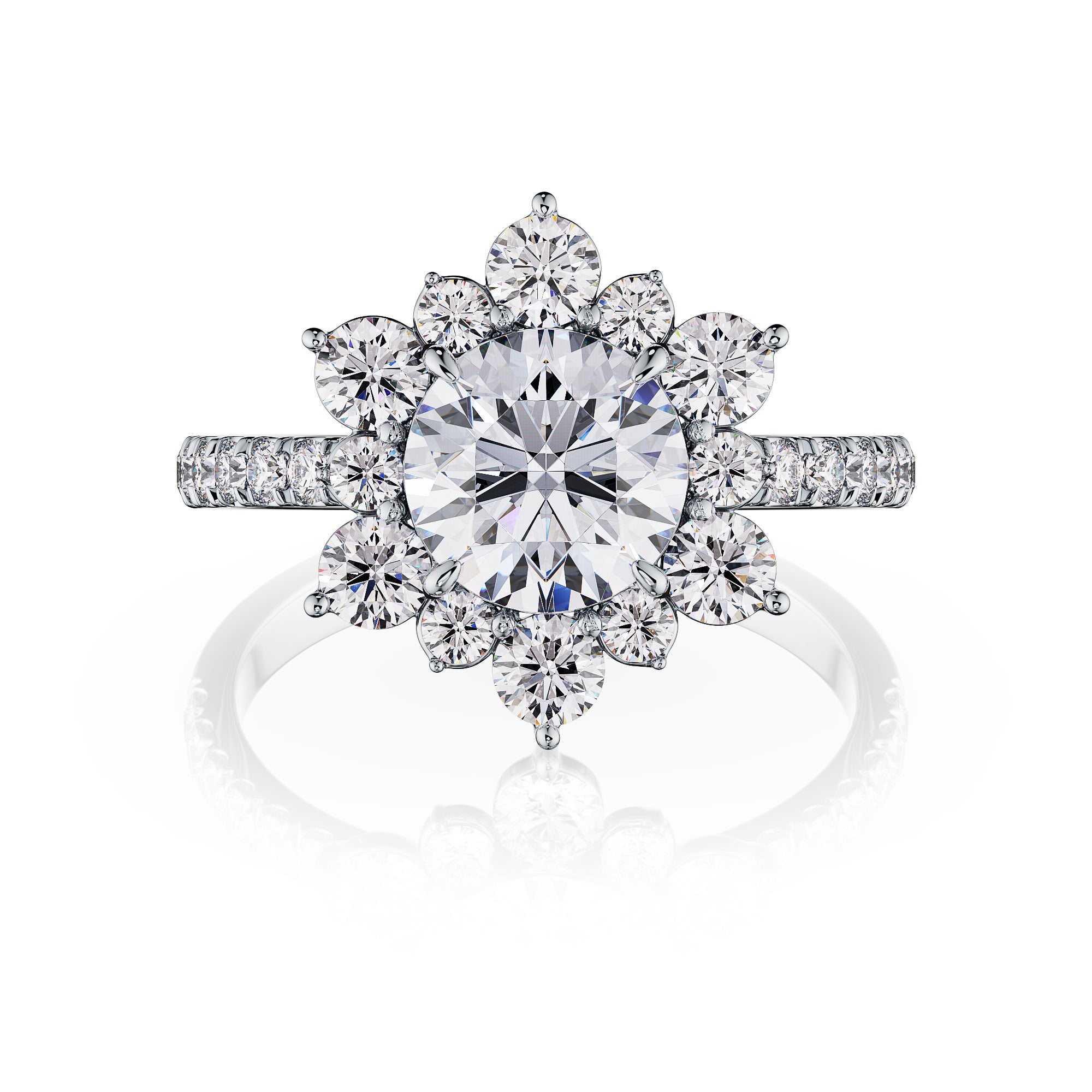 Celsia Round Brilliant Halo Engagement Ring