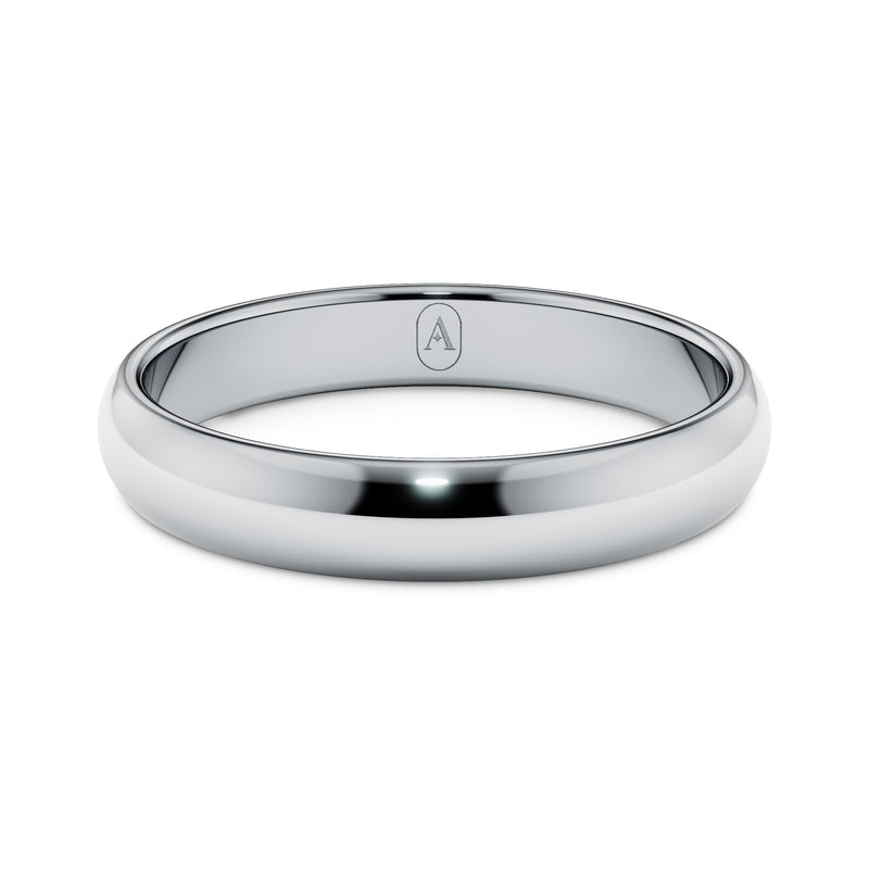 Classic Oval Men's Wedding Band - High Polish Finish