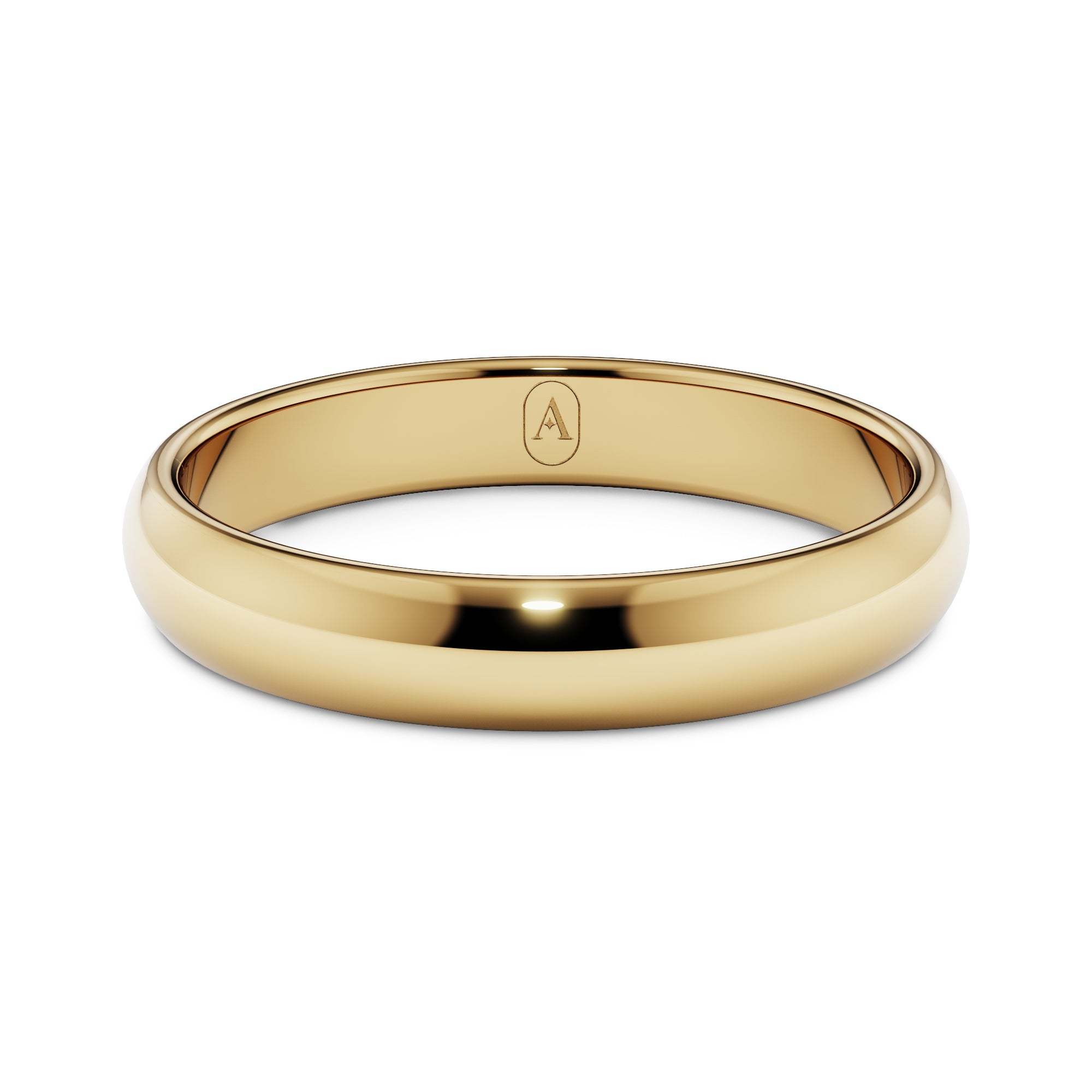 Classic Oval Men's Wedding Band - High Polish Finish