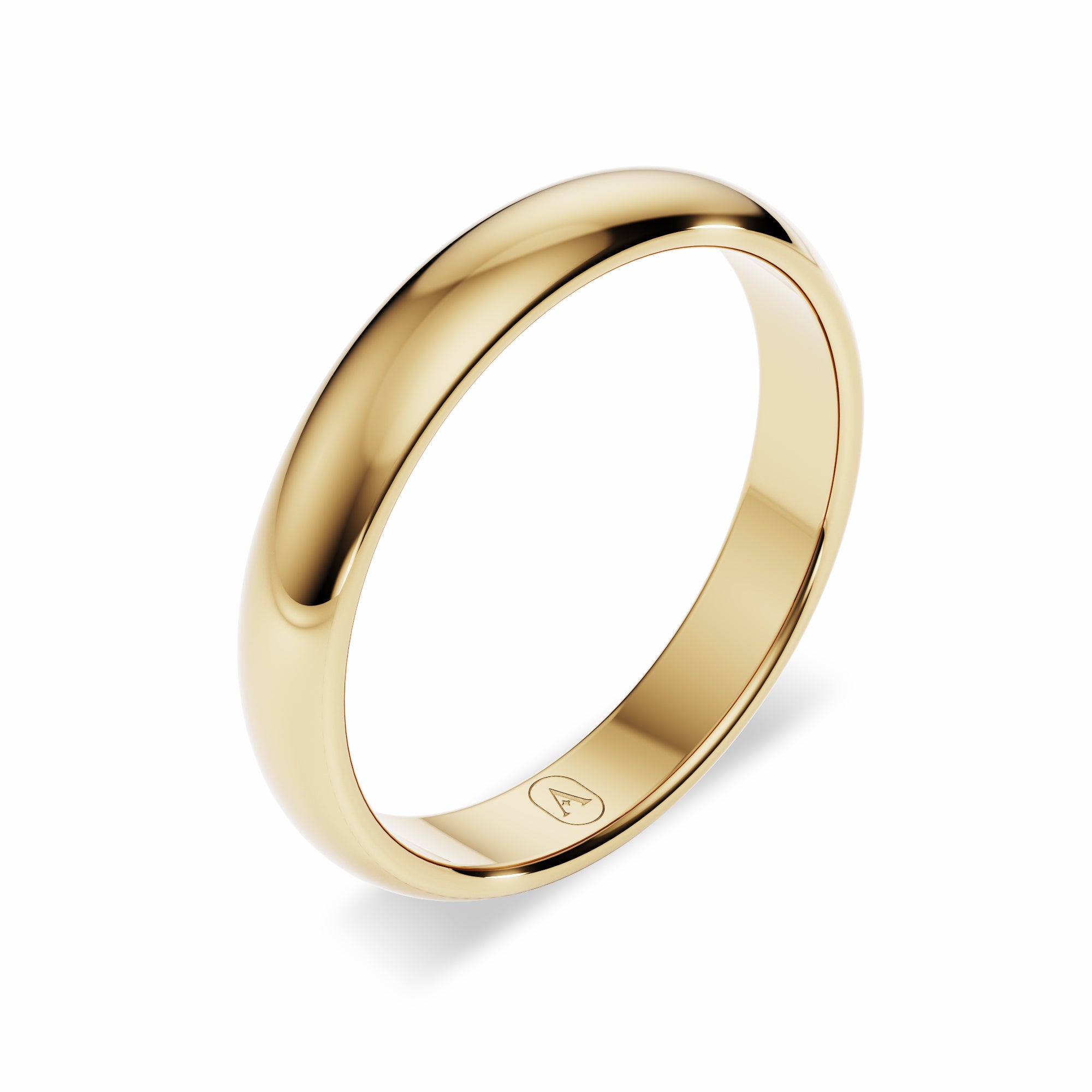 Classic Oval Men's Wedding Band - High Polish Finish