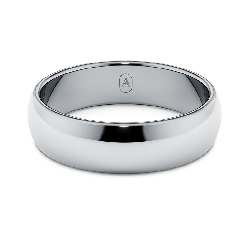 Classic Oval Men's Wedding Band - High Polish Finish