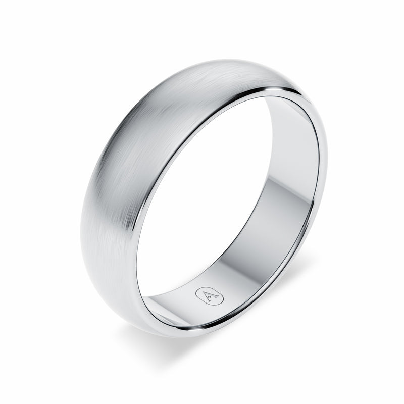 Classic Oval Men's Wedding Band - Satin Finish