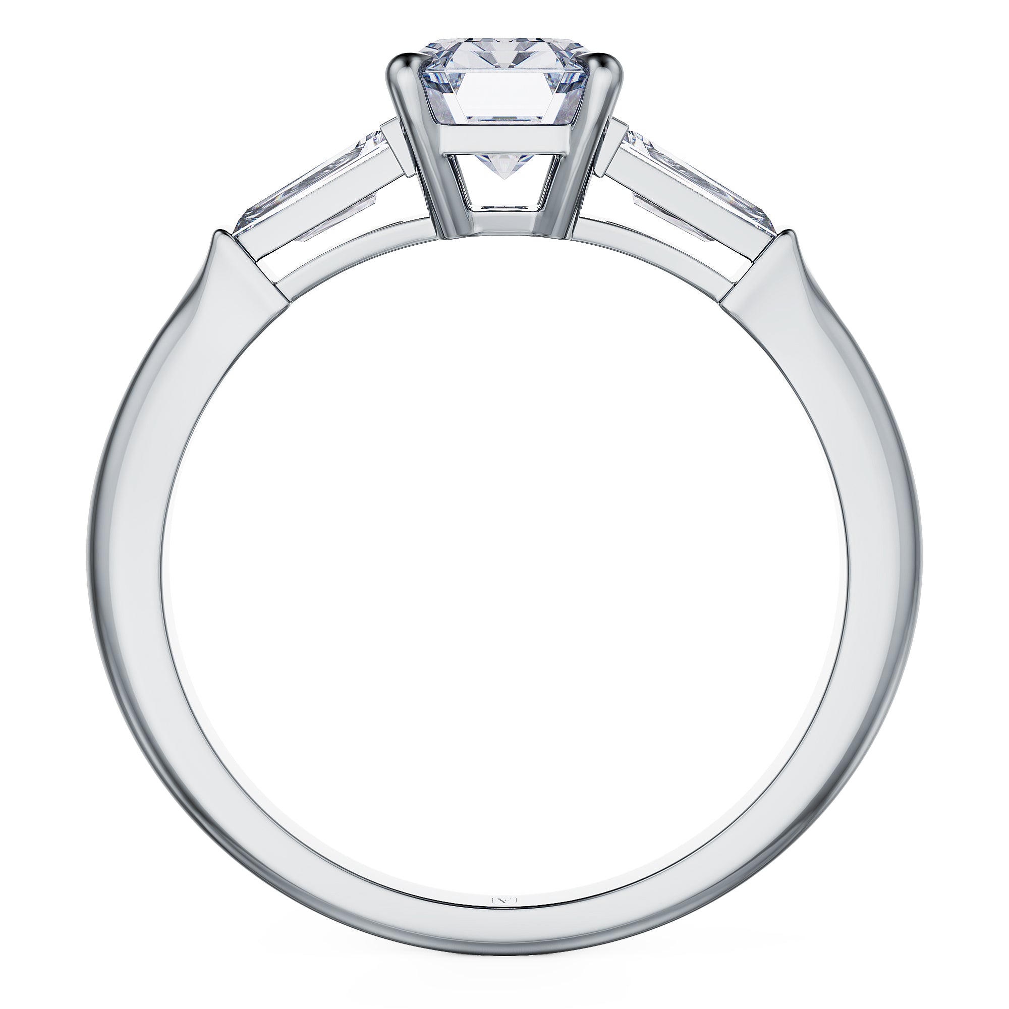 Riviera Emerald Three Stones Engagement Ring