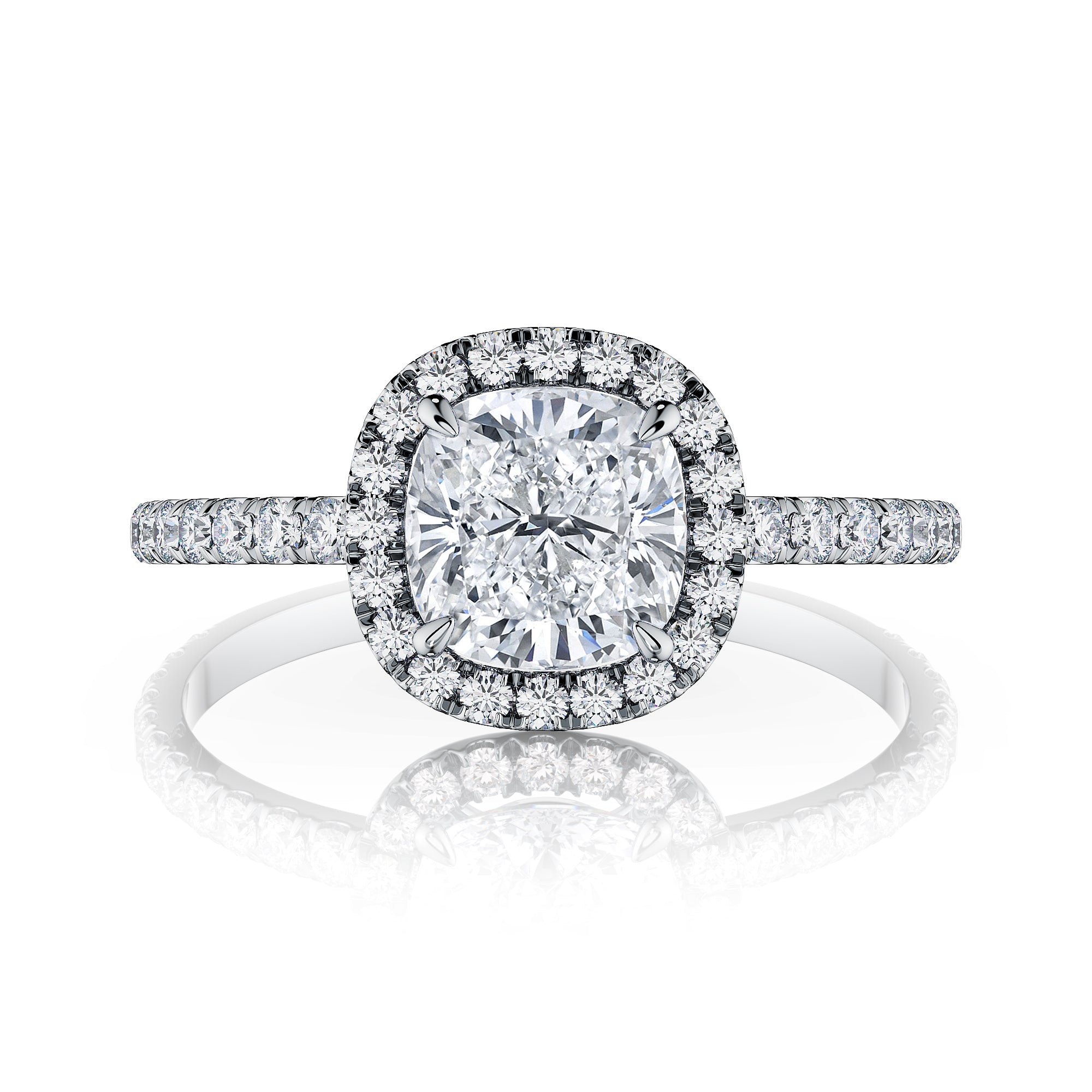 Thea Cushion Halo Engagement Ring