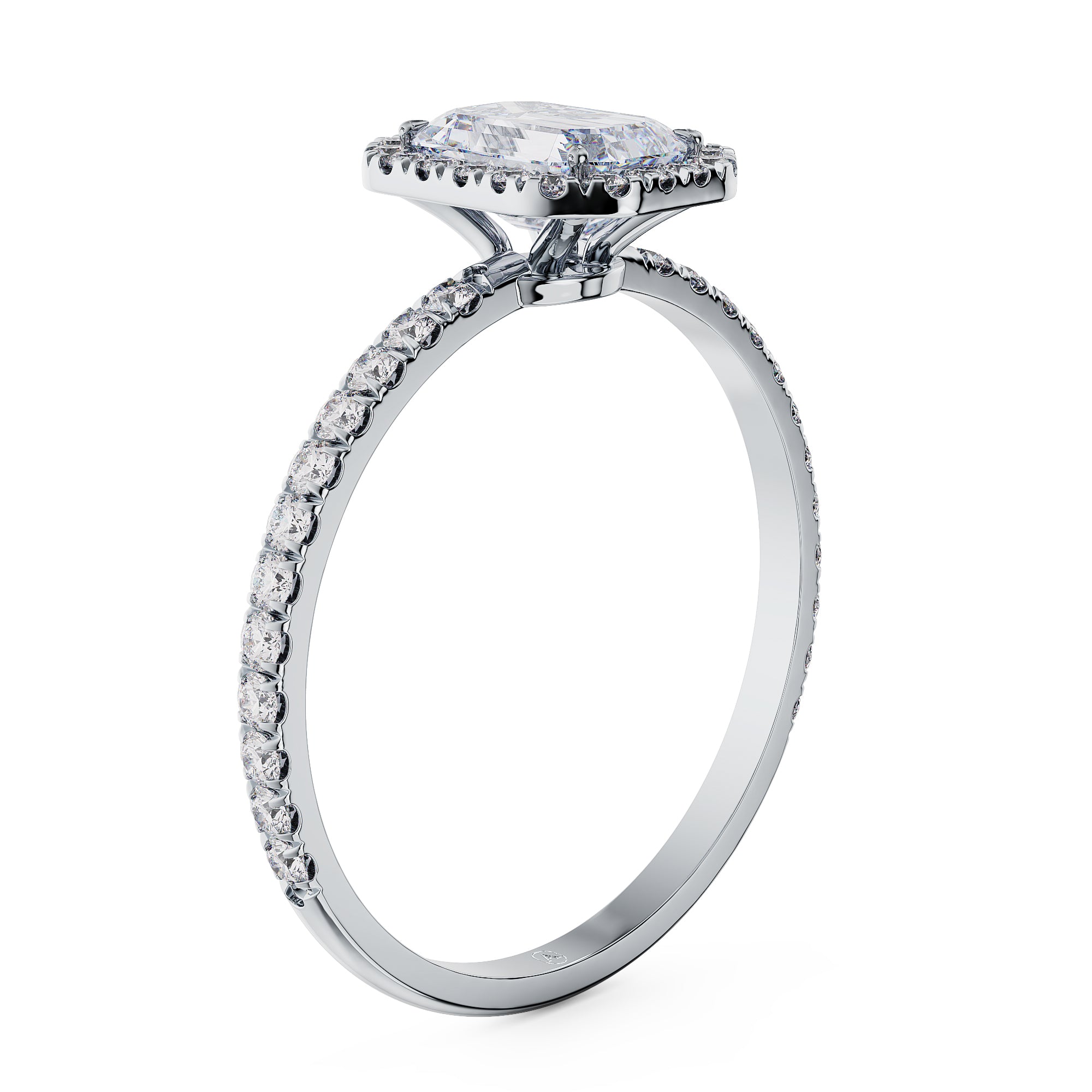 Thea Emerald Halo Engagement Ring
