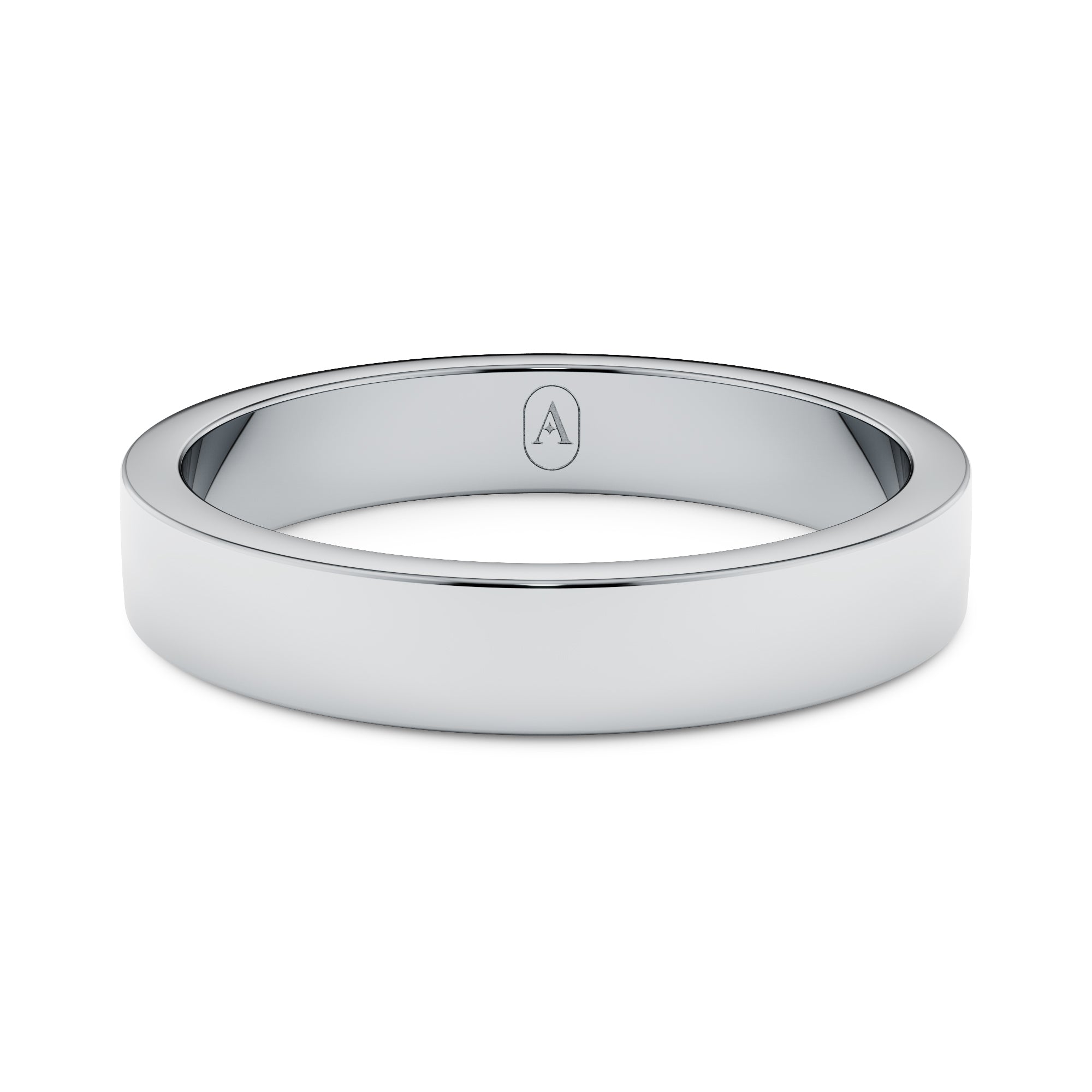Modern Flat Men's Wedding Band - High Polish Finish