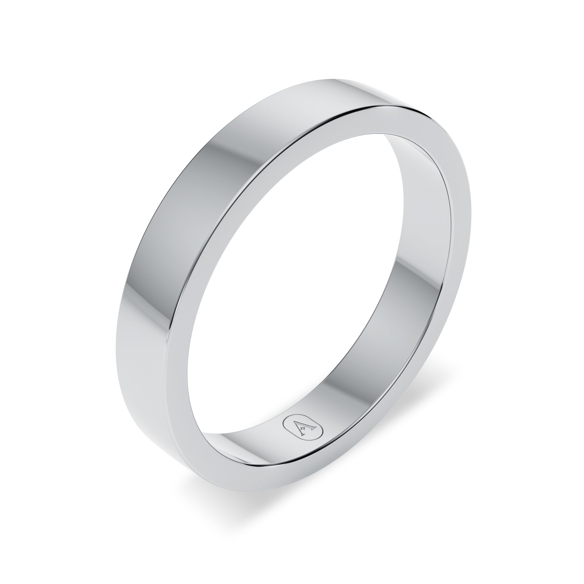 Modern Flat Men's Wedding Band - High Polish Finish