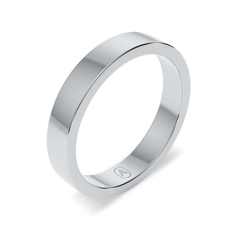 Modern Flat Men's Wedding Band - High Polish Finish