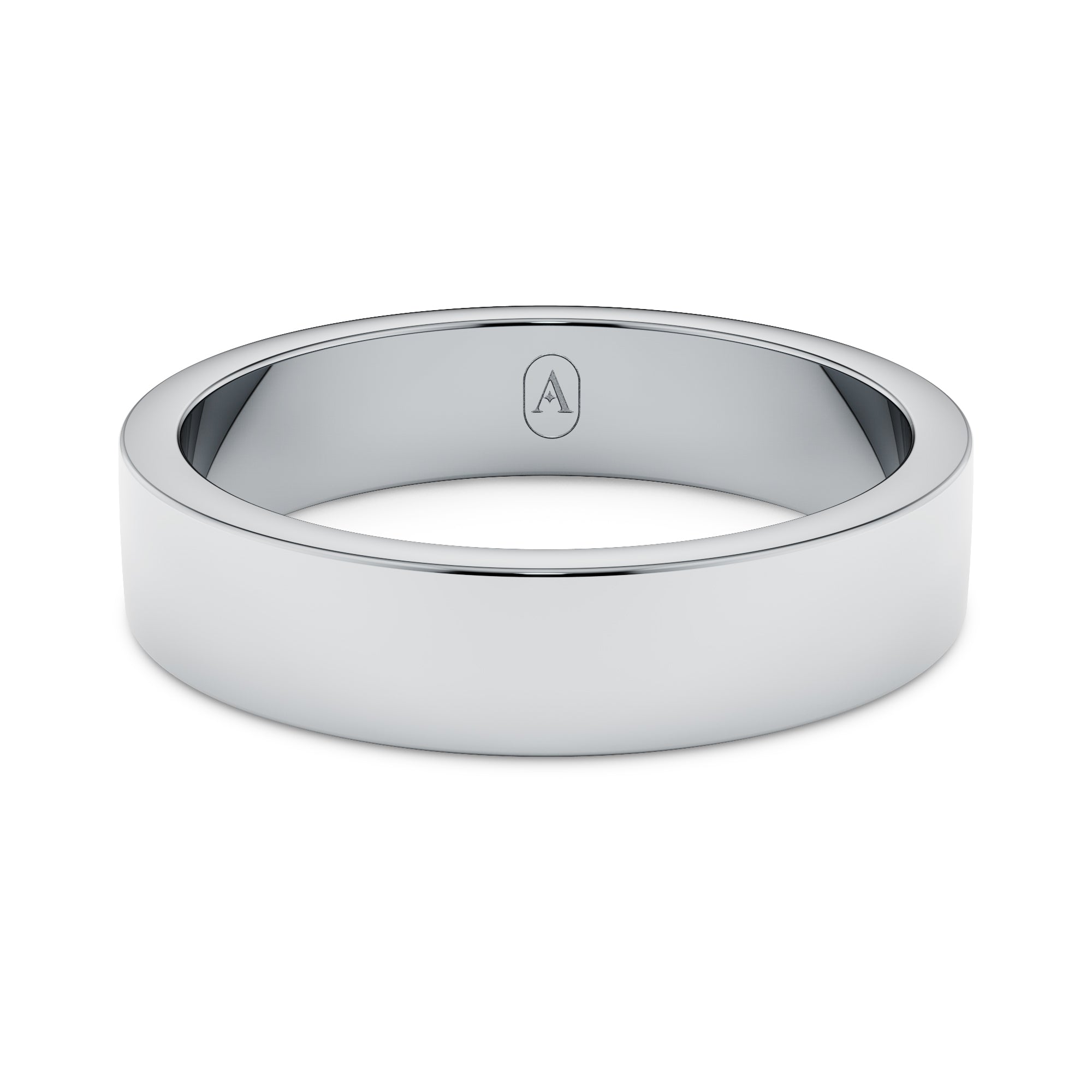 Modern Flat Men's Wedding Band - High Polish Finish