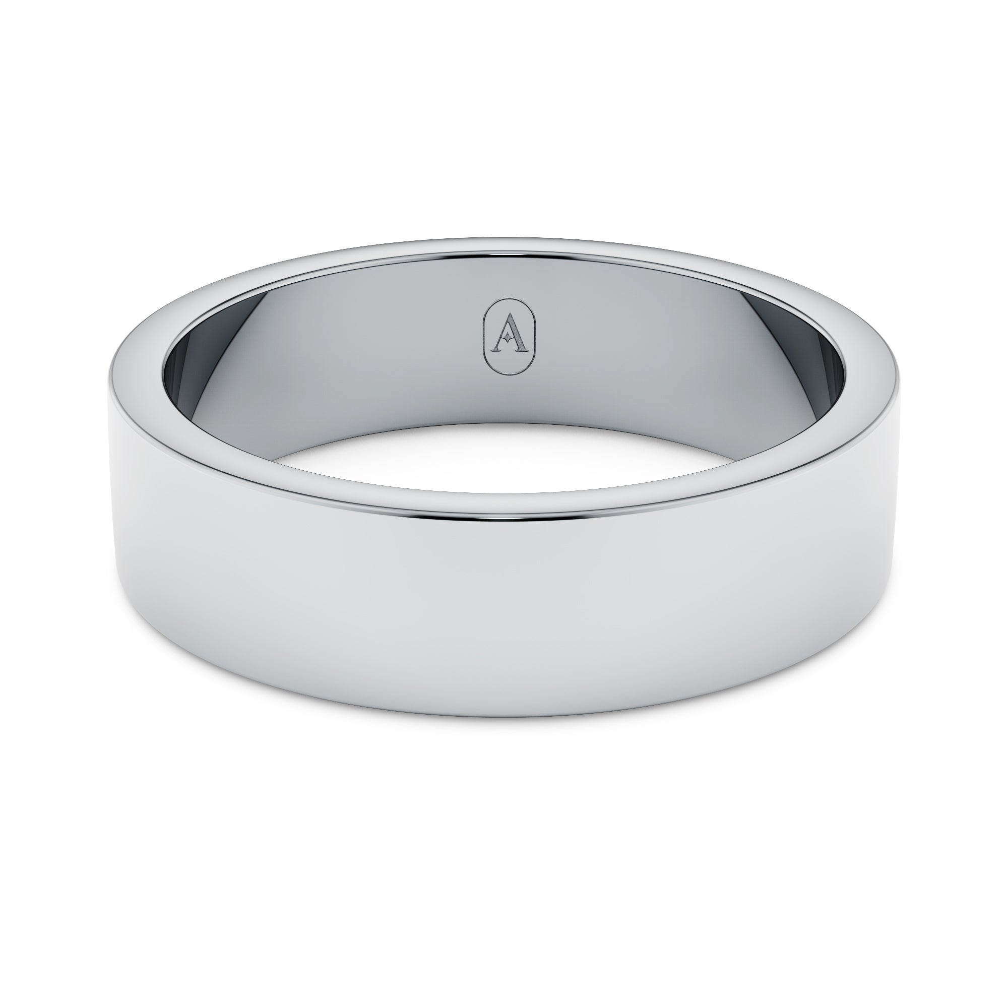 Modern Flat Men's Wedding Band - High Polish Finish