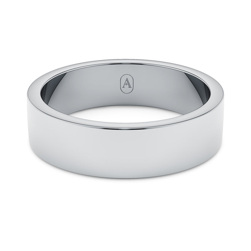 Modern Flat Men's Wedding Band - High Polish Finish