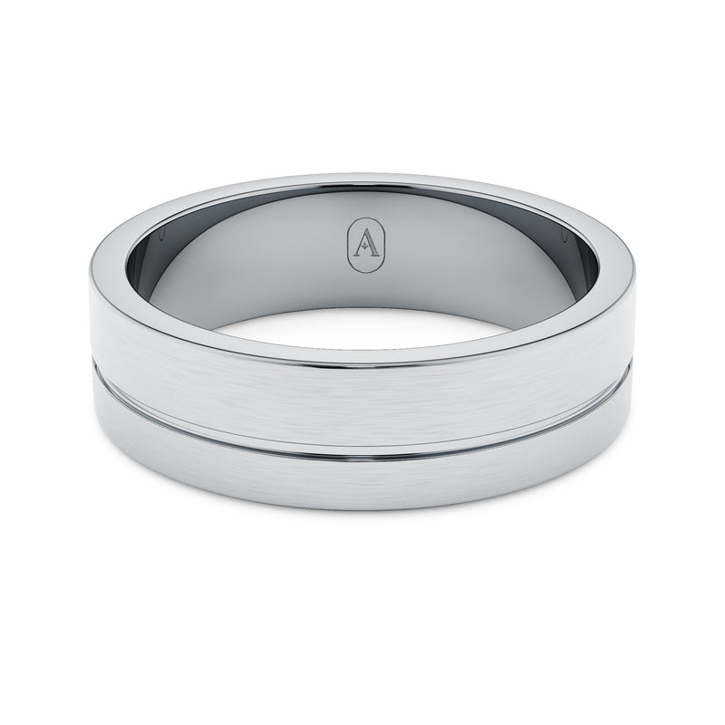 Modern Pinstripe Men's Wedding Band