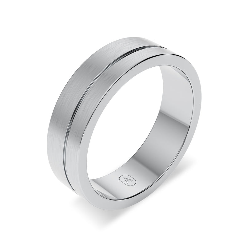 Modern Pinstripe Men's Wedding Band