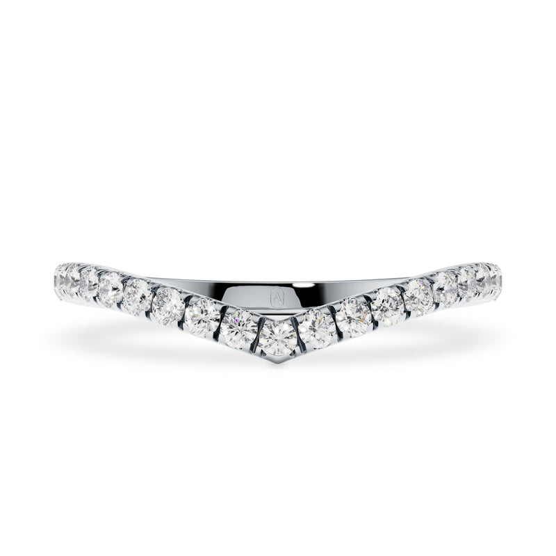 V-shape Pavé Diamond Half Eternity Band